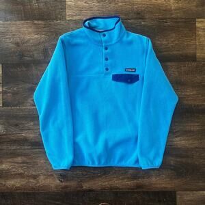 Patagonia synchilla Snap-T Fleece Pullover baby blue size smalls women's